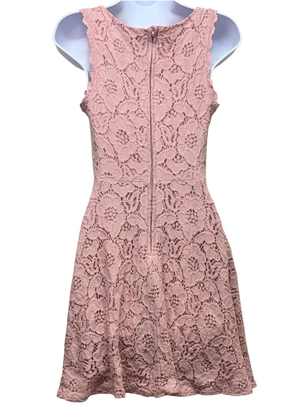 City Studio Lace Overlay Fit & Flare Dress Junior's Size 5 in Blush Rose - Picture 2 of 10